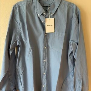 Everlane The Washed Poplin Shirt – Men’s Size M (Soft Blue)